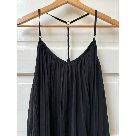 Abercrombie & Fitch Black Swing Dress Size Large Pleated Boho - Picture 4 of 9
